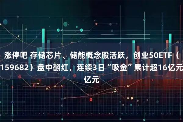 涨停吧 存储芯片、储能概念股活跃，创业50ETF（159682）盘中翻红，连续3日“吸金”累计超16亿元